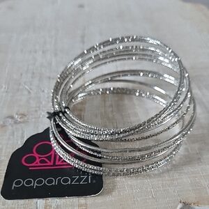 Paparazzi Dazzling Silver Bracelet Set